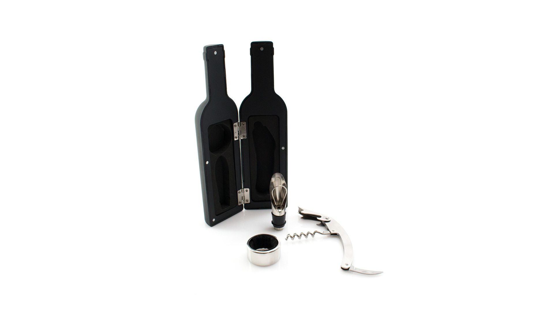 Wine Set in a shape of a wine bottle (case) set of 3 Sarap Custom Wizard