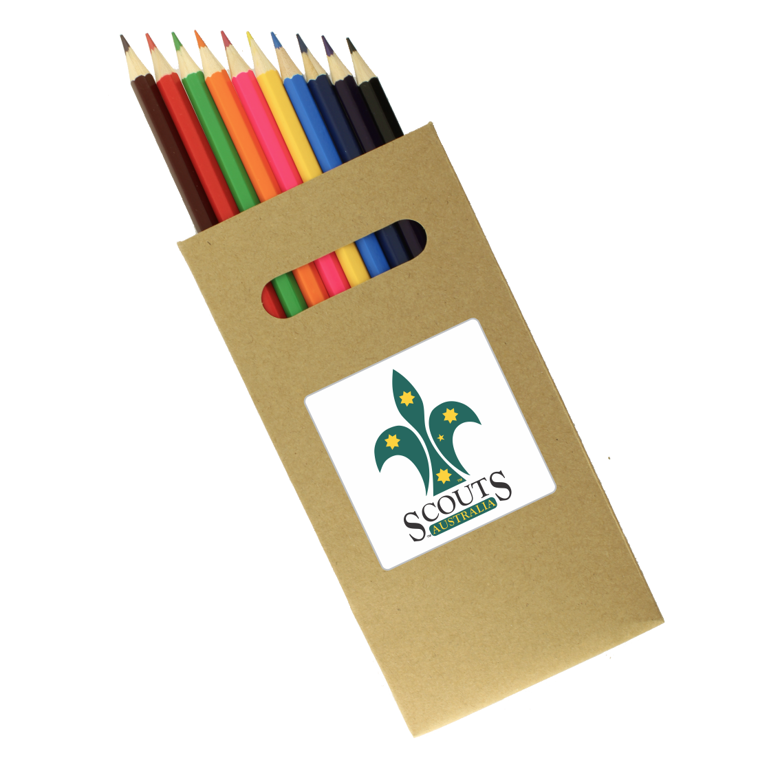 10 Pk Natural Wood Full Size Colouring Pencil Custom Wizard