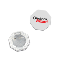 Octagon Button Badge