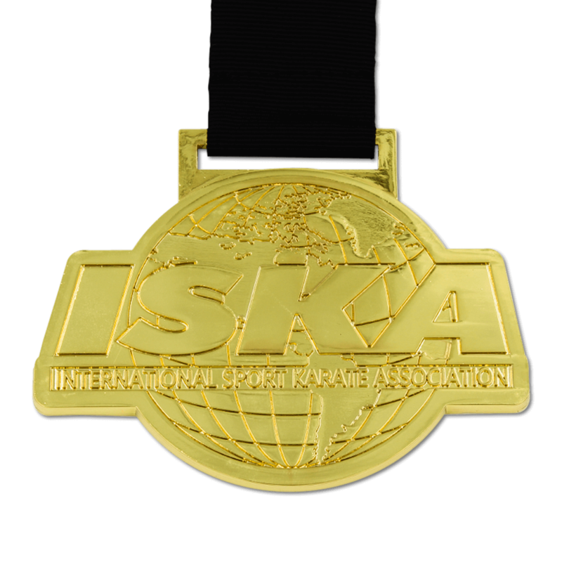 No color metal only medal with smooth raised and recessed metal.