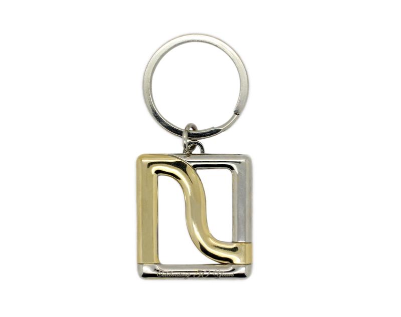 Two tone keyrings with dual plating are possible for a premium look.